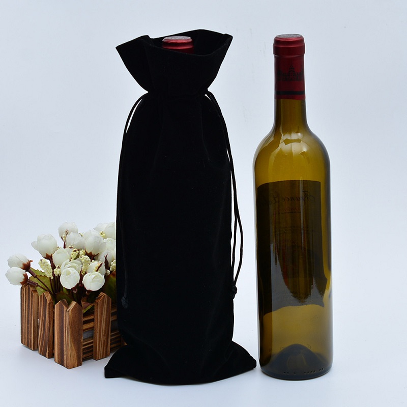 SSS54 Kohandatud Velvet Pouch Wine Bottle Protector Carrier Bag Champagne Bottle Coveras Hulgimüük